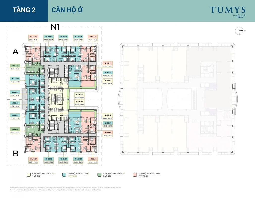 Sơ đồ căn hộ Tumys Homes Phú Mỹ theo tầng